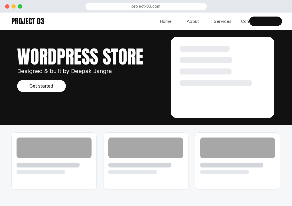 WordPress website project 3 by Deepak Jangra